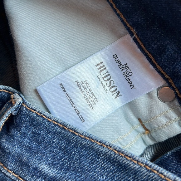 Hudson Jeans blue navy Nico midrise super skinny ankle jeans size 25 zip up mid - Picture 6 of 8